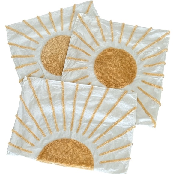 Set of THREE Chenille Sunburst Pillow Shams - Two Euro / One Standard - Picture 1 of 5